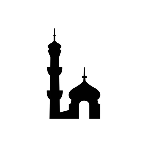 Icône de mosquée dans le vecteur plat de style pour l'application, l'interface utilisateur, les sites Web. Illustration vectorielle musulmane noire . — Image vectorielle