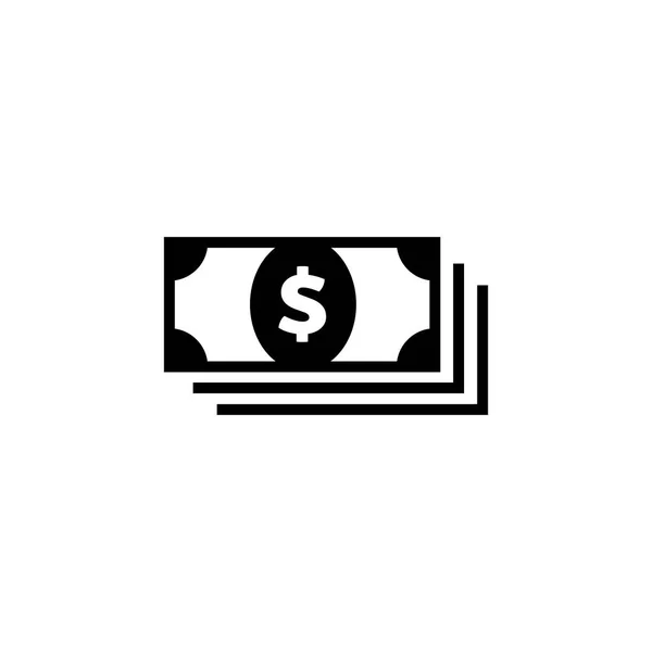Money Icon In Flat Style Vector For App, UI, Websites. Black Finance Icon Vector Illustration.