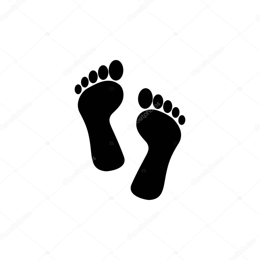 Footprint Icon In Flat Style Vector For App, UI, Websites. Black Icon Vector Illustration.