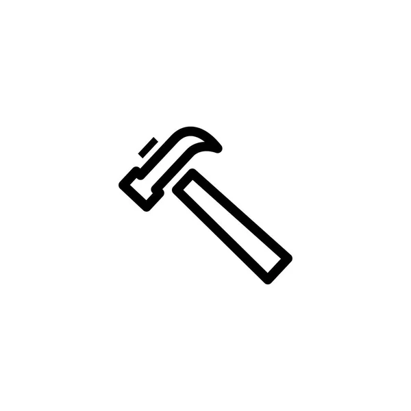 Ícone de linha de martelo em estilo plano para App, UI, Sites. Ilustração do vetor do ícone preto . — Vetor de Stock