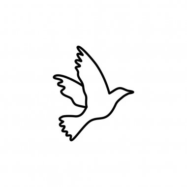 Uygulamalar, Ui, Web Siteleri için Düz Stil Vektör kuş hattı simgesi. Siyah Simge Vektör Çizimi