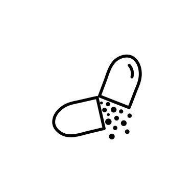 Kapsül Çizgi Simgesi Uygulamalar, Ui, Web Siteleri için Düz Stil Vektör. Siyah Simge Vektör Çizimi