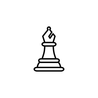 Uygulamalar için Düz Stil Vektör yılında Chess Bishop Line Simgesi, Ui, Web Siteleri. Siyah Simge Vektör Çizimi