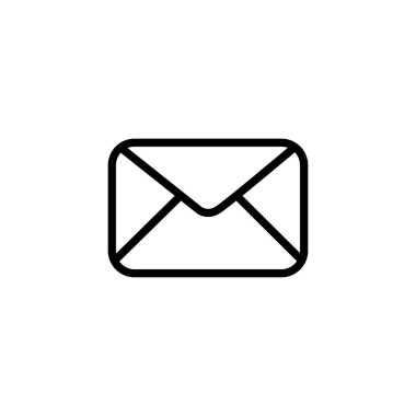 Uygulamalar, Ui, Web Siteleri için Düz Stil Vektöre E-posta Satırı Simgesi. Siyah Simge Vektör Çizimi