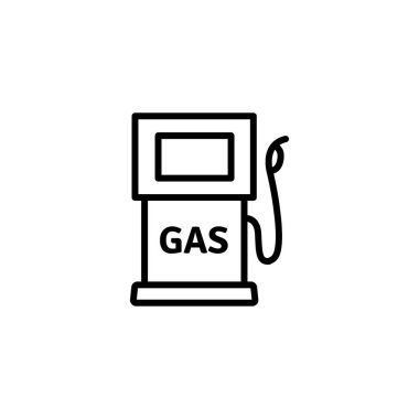 Uygulama, Ui, Web Siteleri için Düz Stil Vektör Benzin İstasyonu Hattı Simgesi. Siyah Simge Vektör Çizimi