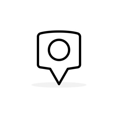 Uygulama, Ui, Web Siteleri için Düz Stil Vektör Içinde Konumbelirleme Satır Simgesi. Siyah Simge Vektör Çizimi