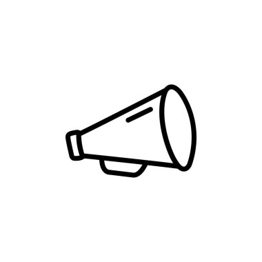 Megafon Hattı Simge Düz Stil Vektör App, Ui, Web Siteleri için. Hoparlör Simge Vektör İllüstrasyon