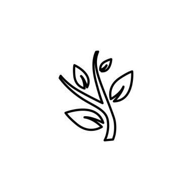 Uygulamalar, Ui, Web Siteleri için Düz Stil Vektör Bitki Hattı Simgesi. Siyah Simge Vektör Çizimi