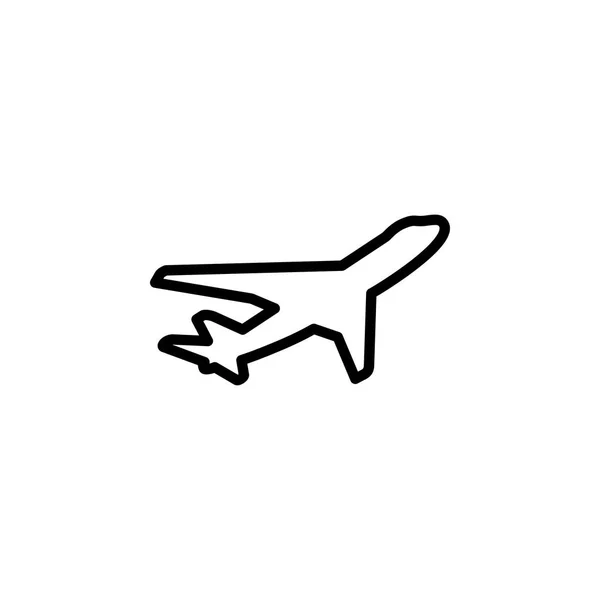 Icono de línea de avión en vectores de estilo plano para aplicaciones, interfaz de usuario, sitios web. Icono negro Vector Ilustración — Archivo Imágenes Vectoriales