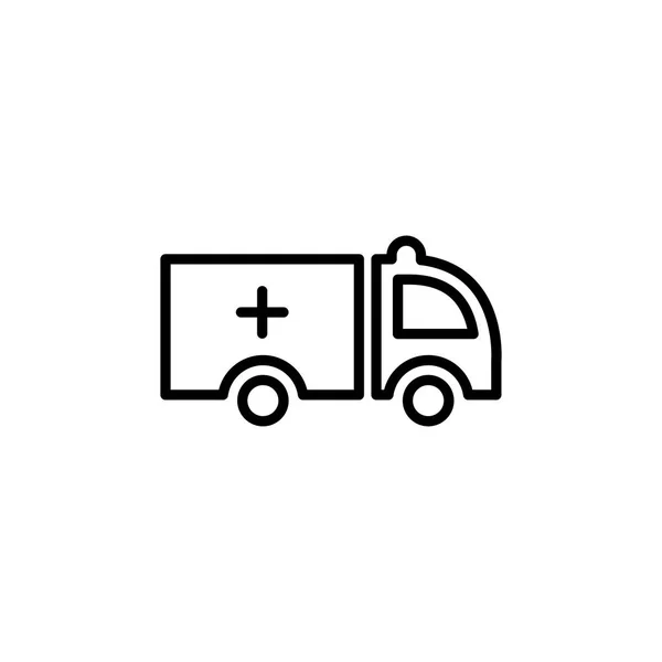 Uygulamalar ve web siteleri için düz stil vektör simgesinde ambulans satırı simgesi. Siyah Simge Vektör Çizimi — Stok Vektör