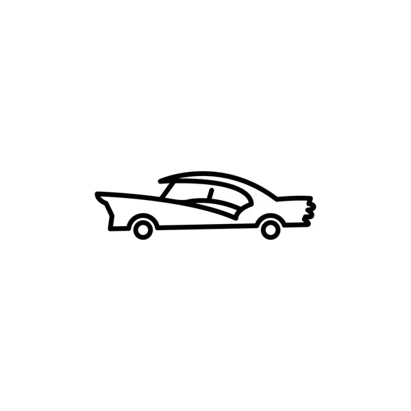 Car Line Icon In Flat Style Vector For Apps, UI, Websites. Black Icon Vector Illustration — Stock Vector
