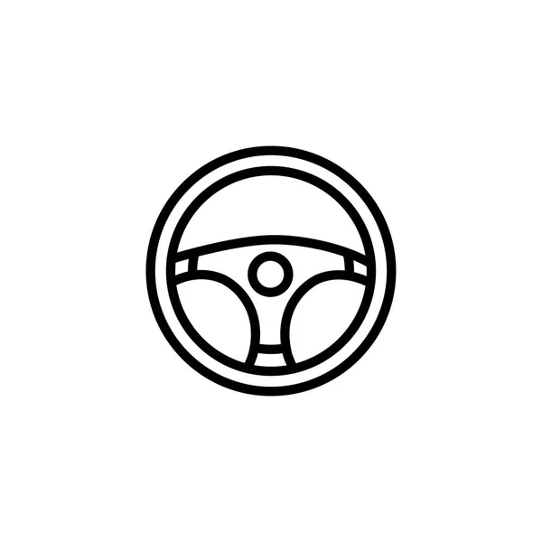 Car Steering Wheel Vector In Flat Style. Black Car Drive Icon Vector Illustration — Stock Vector