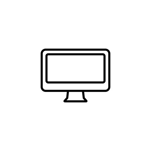 Icono de línea de monitor de computadora en el icono de vectores de estilo plano para sitios web de aplicaciones de interfaz de usuario. Vector de icono negro — Archivo Imágenes Vectoriales