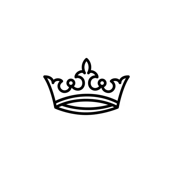 Σύμβολο γραμμής Crown σε επίπεδο εικονίδιο διάνυσμα στυλ για εφαρμογές, UI, ιστοσελίδες. Εικονογράφηση μαύρου εικονιδίου — Διανυσματικό Αρχείο