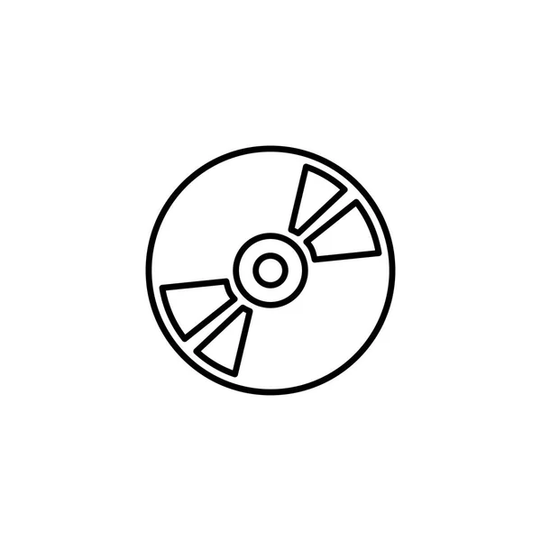 Icono de línea de DVD o CD en el icono de vectores de estilo plano para aplicaciones, IU, sitios web. Icono negro Vector Ilustración — Archivo Imágenes Vectoriales