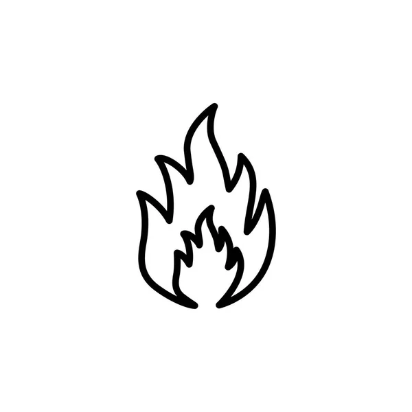Icono de línea de fuego en vectores de estilo plano para aplicaciones, interfaz de usuario, sitios web. Icono negro Vector Ilustración . — Archivo Imágenes Vectoriales