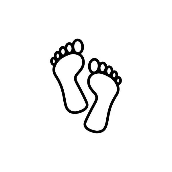Footprint icoon in platte stijl vector voor app, ui, websites. Zwart pictogram vector illustratie — Stockvector