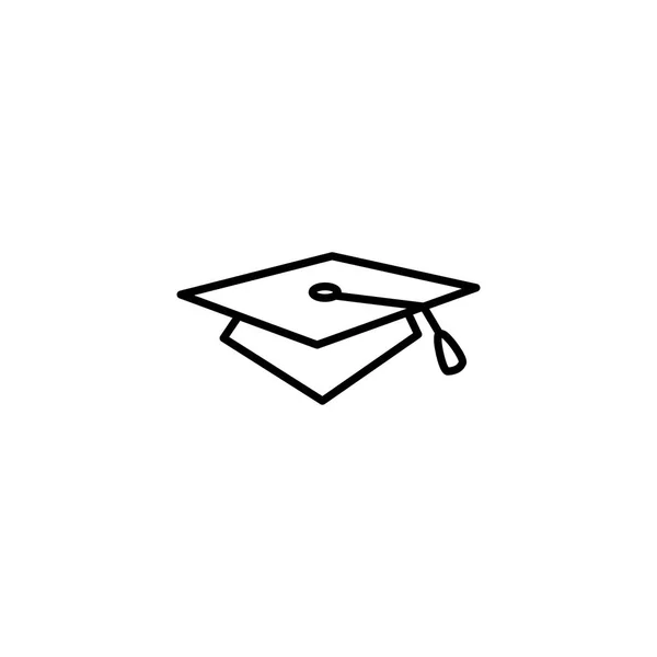 Icono de sombrero de graduación en vectores de estilo plano para aplicaciones, interfaz de usuario, sitios web. Icono negro Vector Ilustración — Archivo Imágenes Vectoriales