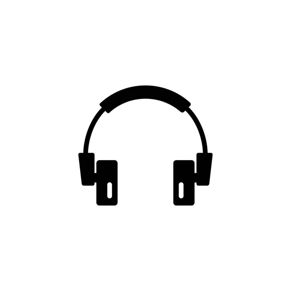 Kopfhörer-Symbol im flachen Stil Vektor für App, UI, Webseiten. Abbildung schwarzer Symbolvektoren — Stockvektor