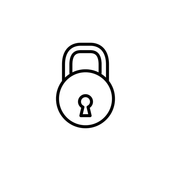 Lock Line Icona in stile piatto vettoriale per App, UI, siti web. Illustrazione vettoriale icona nera — Vettoriale Stock