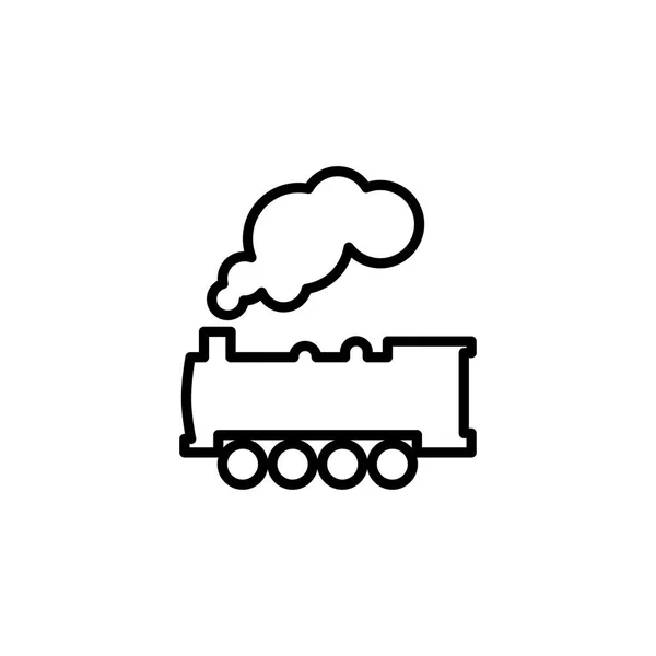 Stoomlocomotief spoorlijn icon in platte stijl vector voor apps, UI etc. zwart vector trein icon — Stockvector