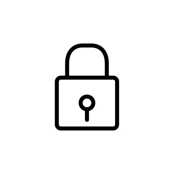 Lock Line Icona in stile piatto vettoriale per App, UI, siti web. Illustrazione vettoriale icona nera — Vettoriale Stock
