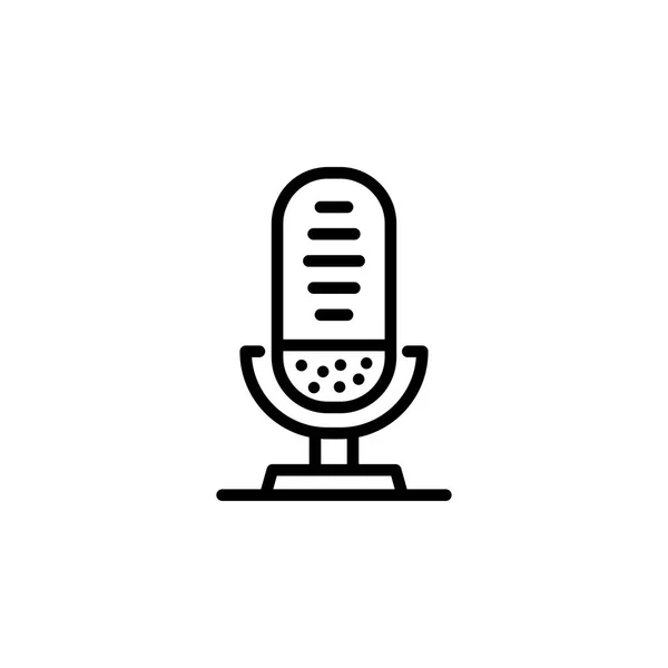 Mikrofon Hattı Simgesi Uygulama, Ui, Web Siteleri için Düz Stil Vektör. Siyah Simge Vektör Çizimi — Stok Vektör