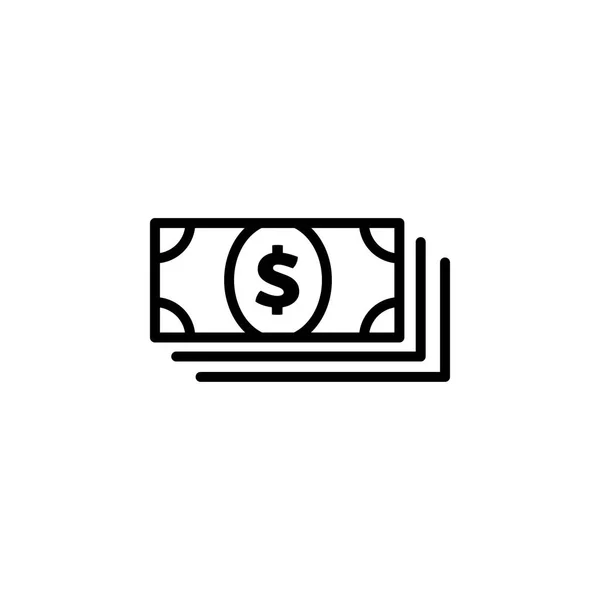 Money line icoon in platte stijl vector voor app, ui, websites. Zwarte Financiën pictogram vector illustratie — Stockvector