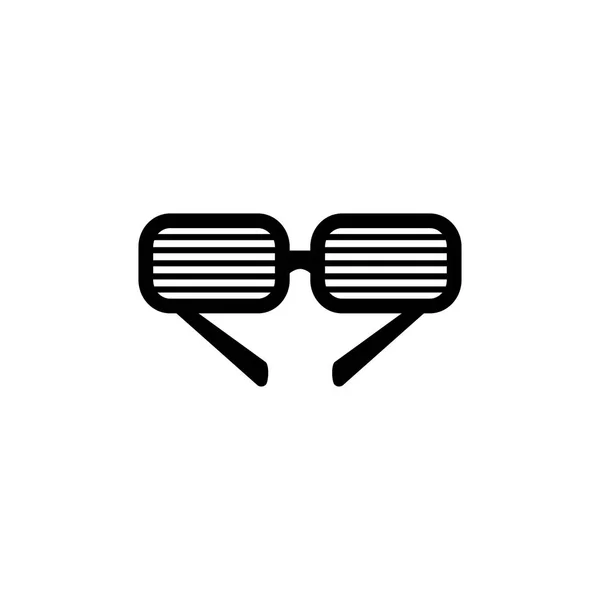 Icône de lunettes de fête dans le vecteur plat de style pour l'application, l'interface utilisateur, les sites Web. Illustration vectorielle de l'icône noire — Image vectorielle