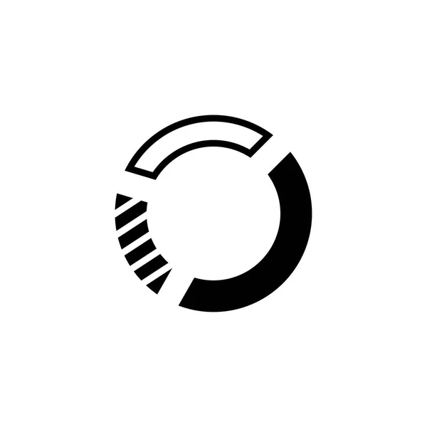 Kuchendiagramm-Symbol im flachen Stil Vektor für Apps, UI, Webseiten. Abbildung schwarzer Symbolvektoren — Stockvektor