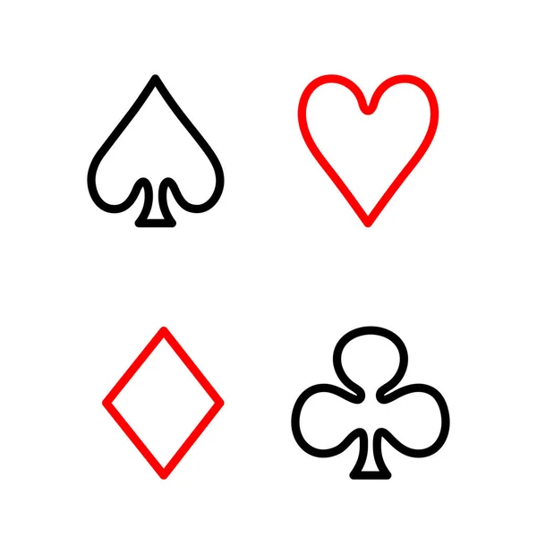 Playing Card Line Icon In Flat Style Vector For Apps, UI, Websites. Black Vector Icon — Stock Vector