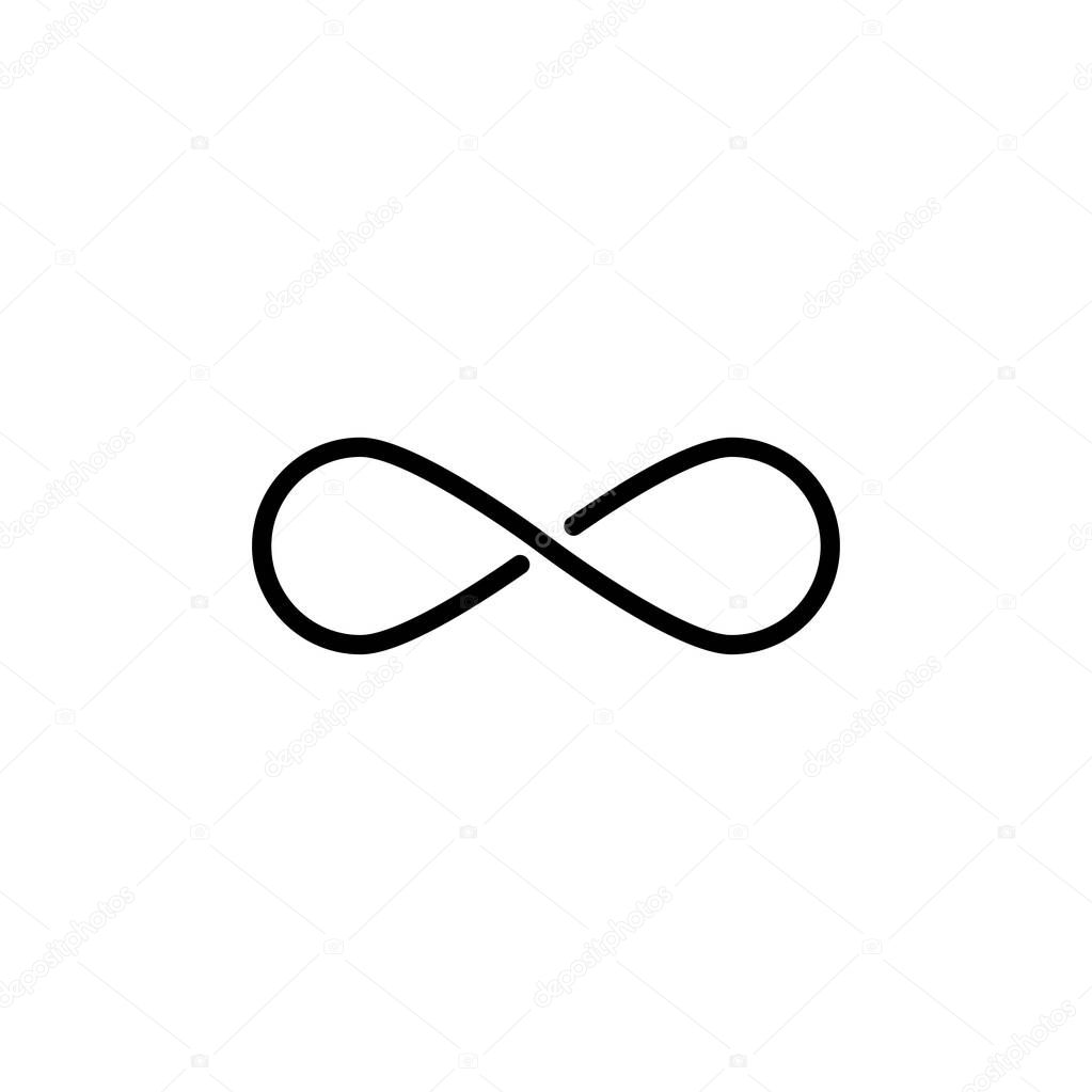 Infinity Line Icon In Flat Style Vector For App, UI, Websites. Black Icon Vector Illustration