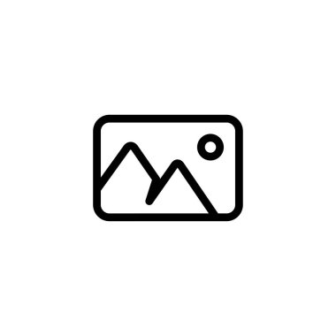 Uygulamalar, Ui, Web Siteleri için Düz Stil Vektör Fotoğraf Hattı Simgesi. Siyah Simge Vektör Çizimi