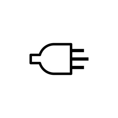 Uygulamalar, Ui, Web Siteleri için Düz Stil Vektörü tak Line Simgesini Takın. Siyah Simge Vektör Çizimi