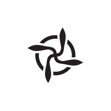 Uygulamalar, Ui, Web Siteleri için Düz Stil Vektör içinde Pervane Simgesi. Siyah Simge Vektör Çizimi