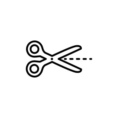 Uygulamalar, Ui, Web Siteleri için Düz Stil Vektör Içinde Makas Hattı Simgesi. Siyah Simge Vektör Çizimi