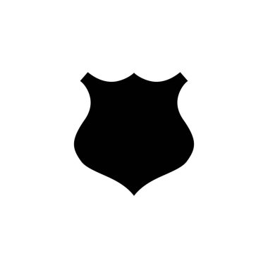 Uygulamalar, Ui, Web Siteleri için Düz Stil Vektör kalkan simgesi. Siyah Simge Vektör Çizimi