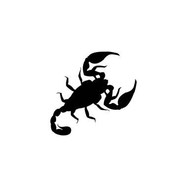 Skorpion Icon Uygulamalar için Düz Stil Vektör, Ui, Web Siteleri. Siyah Simge Vektör Çizimi