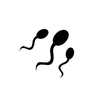 Uygulamalar için Düz Stil Vektör Sperm Simgesi, Ui, Web Siteleri. Siyah Simge Vektör Çizimi