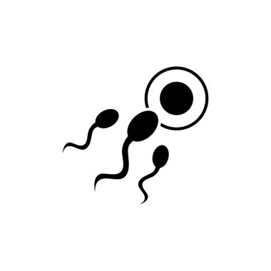 Uygulamalar için Düz Stil Vektör Sperm Simgesi, Ui, Web Siteleri. Siyah Simge Vektör Çizimi