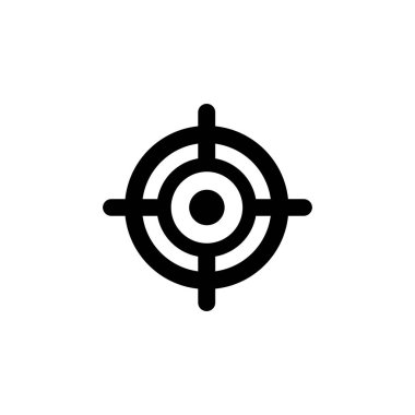 Uygulamalar, Ui, Web Siteleri için Düz Stil Vektör hedef simgesi. Siyah Simge Vektör Çizimi