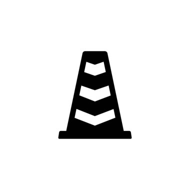 Uygulamalar, Ui, Web Siteleri için Düz Stil Vektör Trafik Konisi Simgesi. Siyah Simge Vektör Çizimi