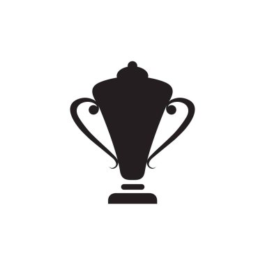 Trophy Icon Uygulamalar, Ui, Web Siteleri için Düz Stil Vektör. Siyah Simge Vektör Çizimi