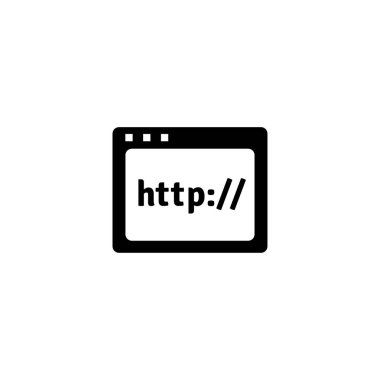 Uygulamalar, Ui, Web Siteleri için Düz Stil Vektör web sayfası simgesi. Siyah Simge Vektör Çizimi