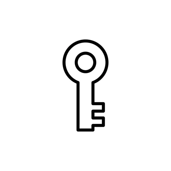Icono de línea clave en vectores de estilo plano para aplicaciones, interfaz de usuario, sitios web. Icono negro Vector Ilustración — Archivo Imágenes Vectoriales