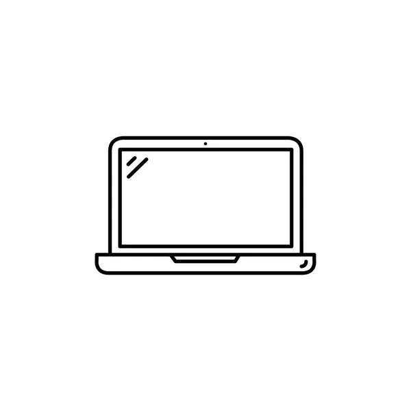 Laptop-Linie Symbol in flachem Stil Vektor für app, ui, Websites. Abbildung schwarzer Symbolvektoren — Stockvektor