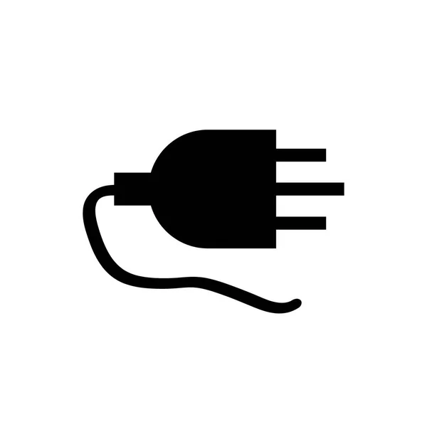 Plug Icon In Flat Style Vector For Apps, UI, Websites. Black Icon Vector Illustration — Stock Vector