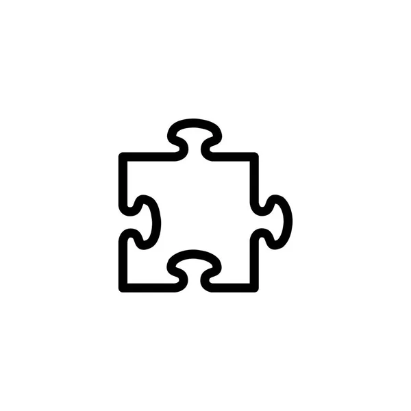 Puzzle Line Icona in stile piatto vettoriale per applicazioni, interfaccia utente, siti web. Illustrazione vettoriale icona nera — Vettoriale Stock