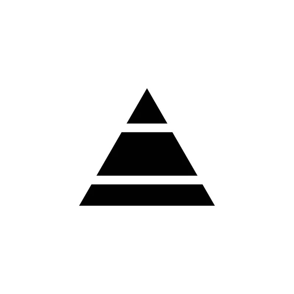Icono de pirámide en vectores de estilo plano para aplicaciones, interfaz de usuario, sitios web. Icono negro Vector Ilustración — Vector de stock