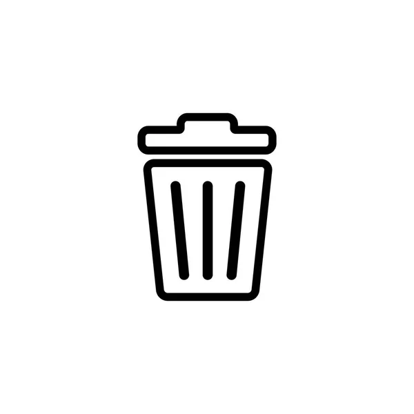 Recycle Bin Line Icon In Flat Style Vector For Apps, UI, Websites. Black Icon Vector Illustration — Stock Vector
